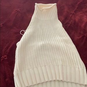Cream open back sweater